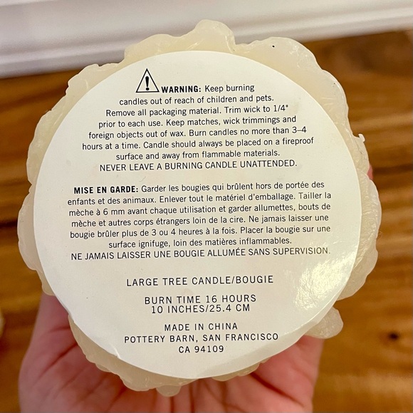 Pottery Barn White Large Christmas Tree Candle 10” Centerpiece Table Vintage. - Picture 6 of 7